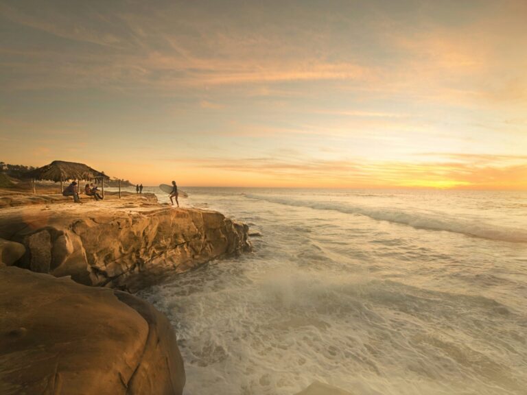 sunset view over Pacific Ocean